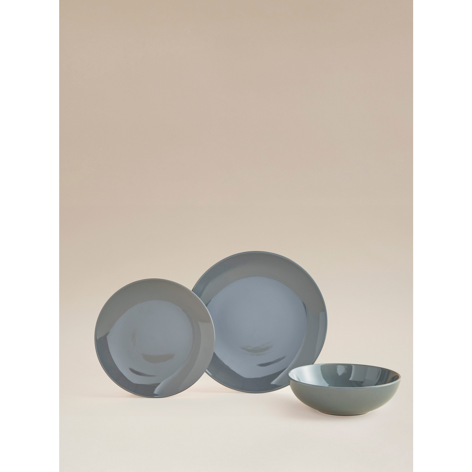 George Grey Porcelain Dinner Set - 12 Pieces
