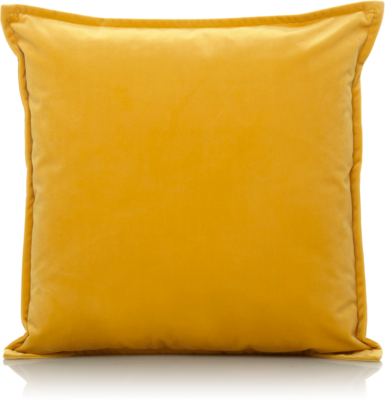 Yellow Velvet Cushion Home at ASDA