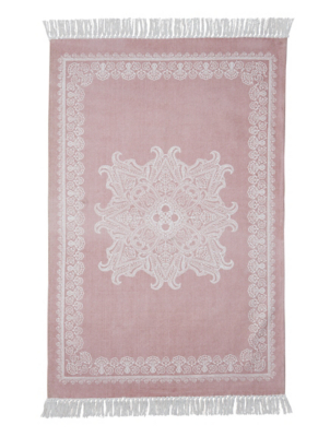 Pink Mandala Print Cotton Rug Home at ASDA