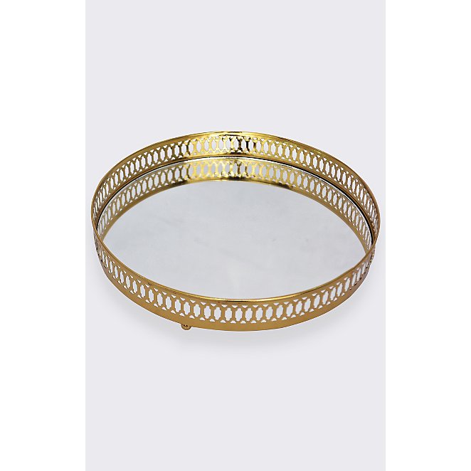 Gold Glass Tray Home George At Asda, Gold Mirrored Jewellery Tray