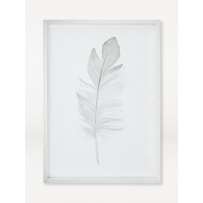 Feather In Silver Framed Print Home George At Asda - Angel Wings Wall Art Asda