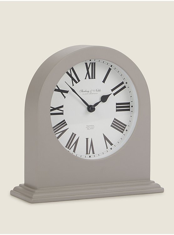 Grey Classic Mdf Mantle Clock Home