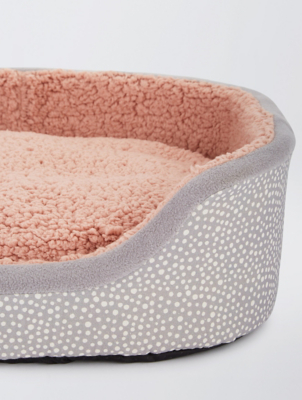 pink and grey dog bed