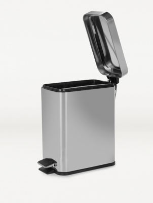 Silver Rectangular Bin Home at ASDA