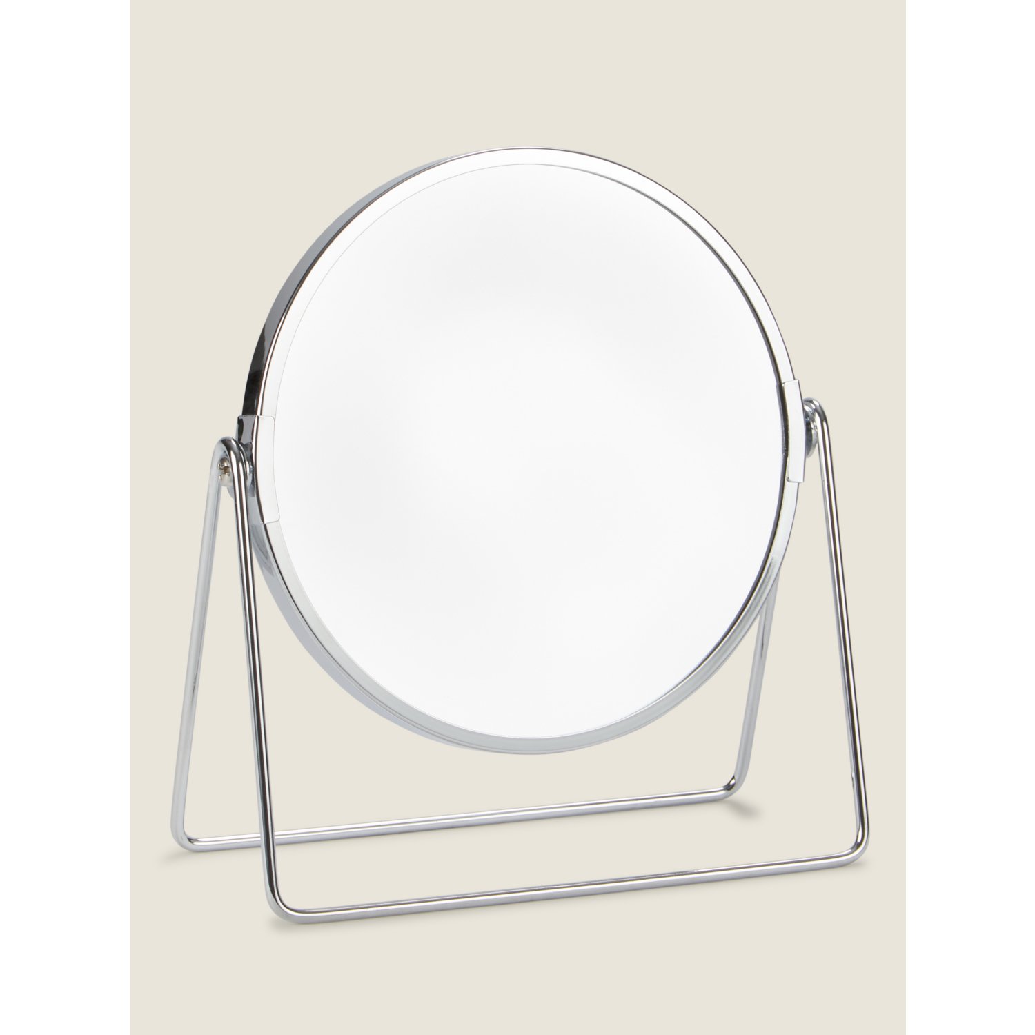 George Silver Chrome Toned Round Mirror