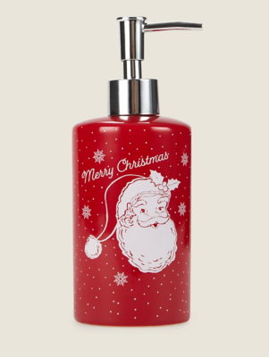 Red & White Santa Christmas Soap Dispenser Home at ASDA