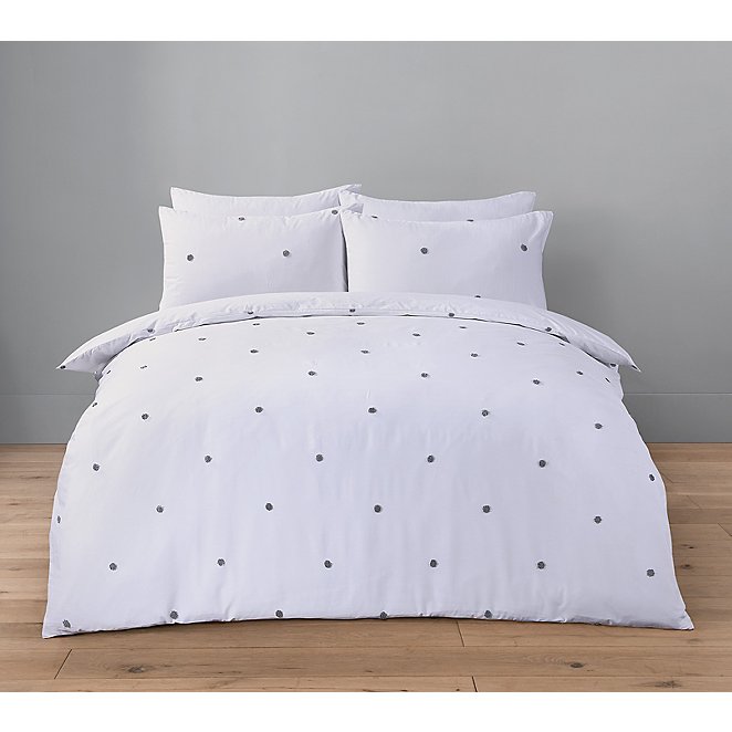 White Luxury 100 Cotton Embroidered, Asda Duvet Covers Brushed Cotton