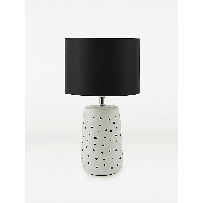 White Polka Dot Table Lamp Home, White Light Table Lamp