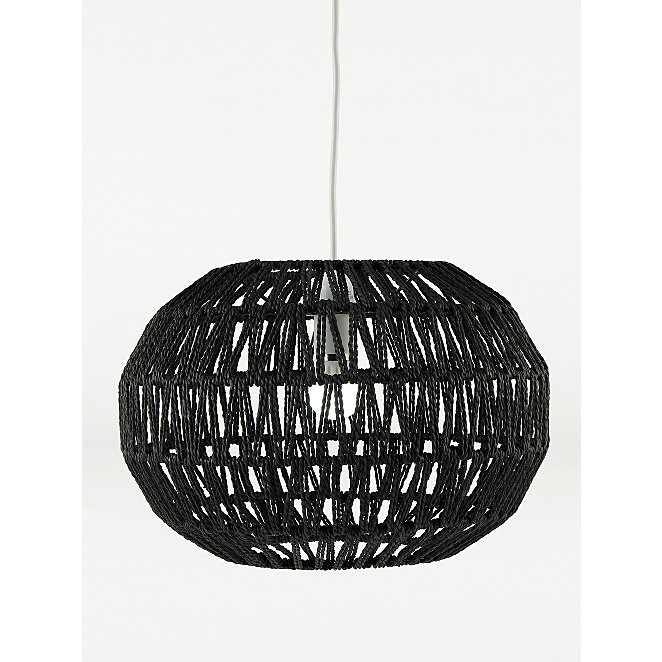 Black Rattan Shade Home George At Asda, Large White Wicker Lampshade