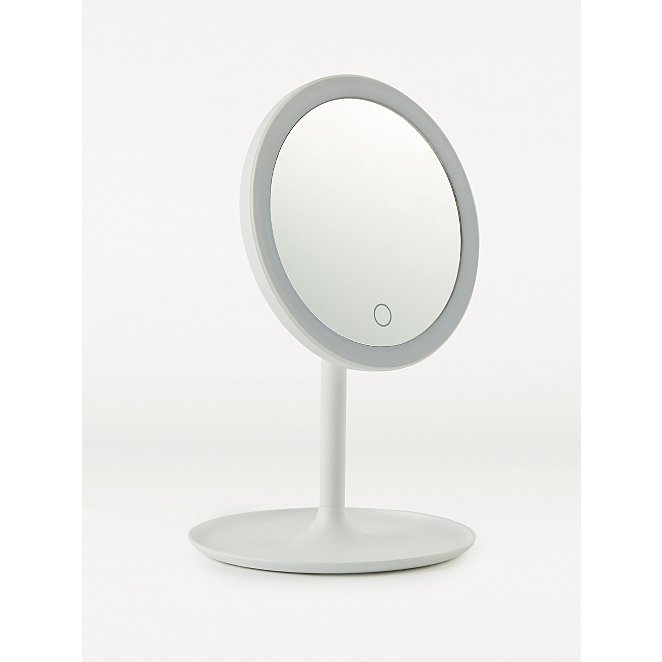 White Cosmetic Mirror Led Light Home, Oval Makeup Mirror With Lights