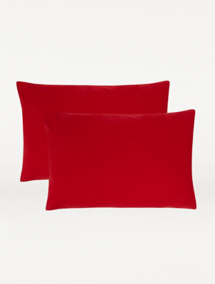 Red Brushed Pillowcase Pair | Home 