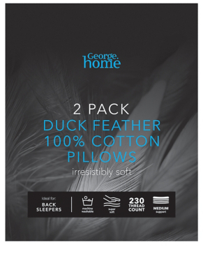 Luxury Duck Feather Pillow 2-Pack 