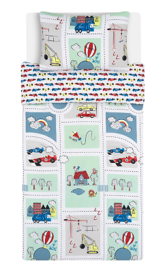 Transport Easy Care Reversible Duvet Set Single Home at ASDA