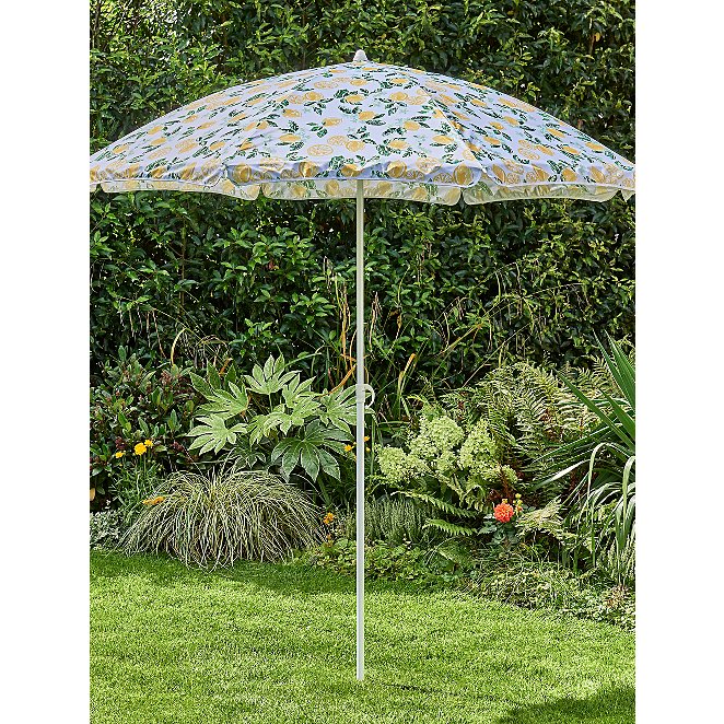 lemon pattern beach parasol 2m outdoor garden george at asda