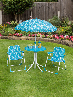 4 Piece Kids Garden Patio Set Dinosaur Design Outdoor & Garden