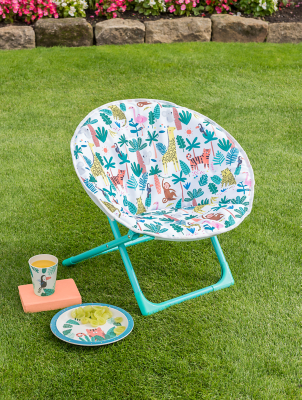 Blue Kids Jungle Moon Chair Outdoor & Garden at ASDA