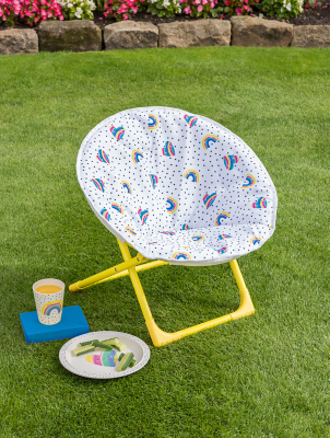 Multi Kids Rainbow Moon Chair Outdoor & Garden at ASDA