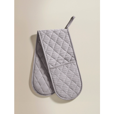 George Grey Patterned Double Oven Glove - Grey