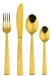 Gold-Effect Stainless Steel Cutlery Set 16 Piece