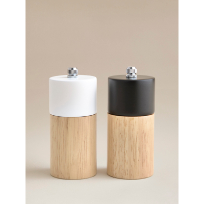 George Home Black & White Wood Salt And Pepper Set