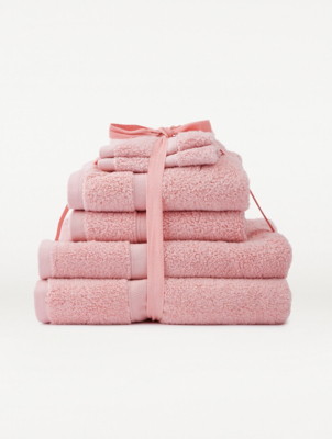 Dusky Pink Super Soft Cotton Towel Bale 6Pack Home at ASDA