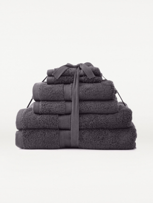 Dark Grey Super Soft Cotton Towel Bale 6Pack Home at ASDA