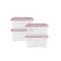 20L Pink Plastic Storage Boxes - Pack of 4 | Home | George at ASDA