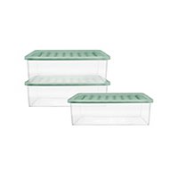 32L Green Plastic Storage Boxes - Pack of 3 | Home | George at ASDA