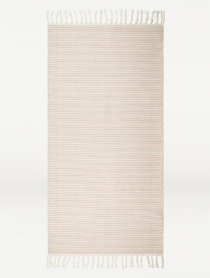 Pink Stripe Cotton Rug Home at ASDA