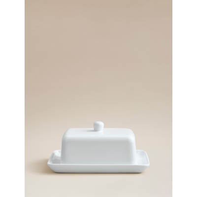 George Simply White Porcelain Butterdish - White