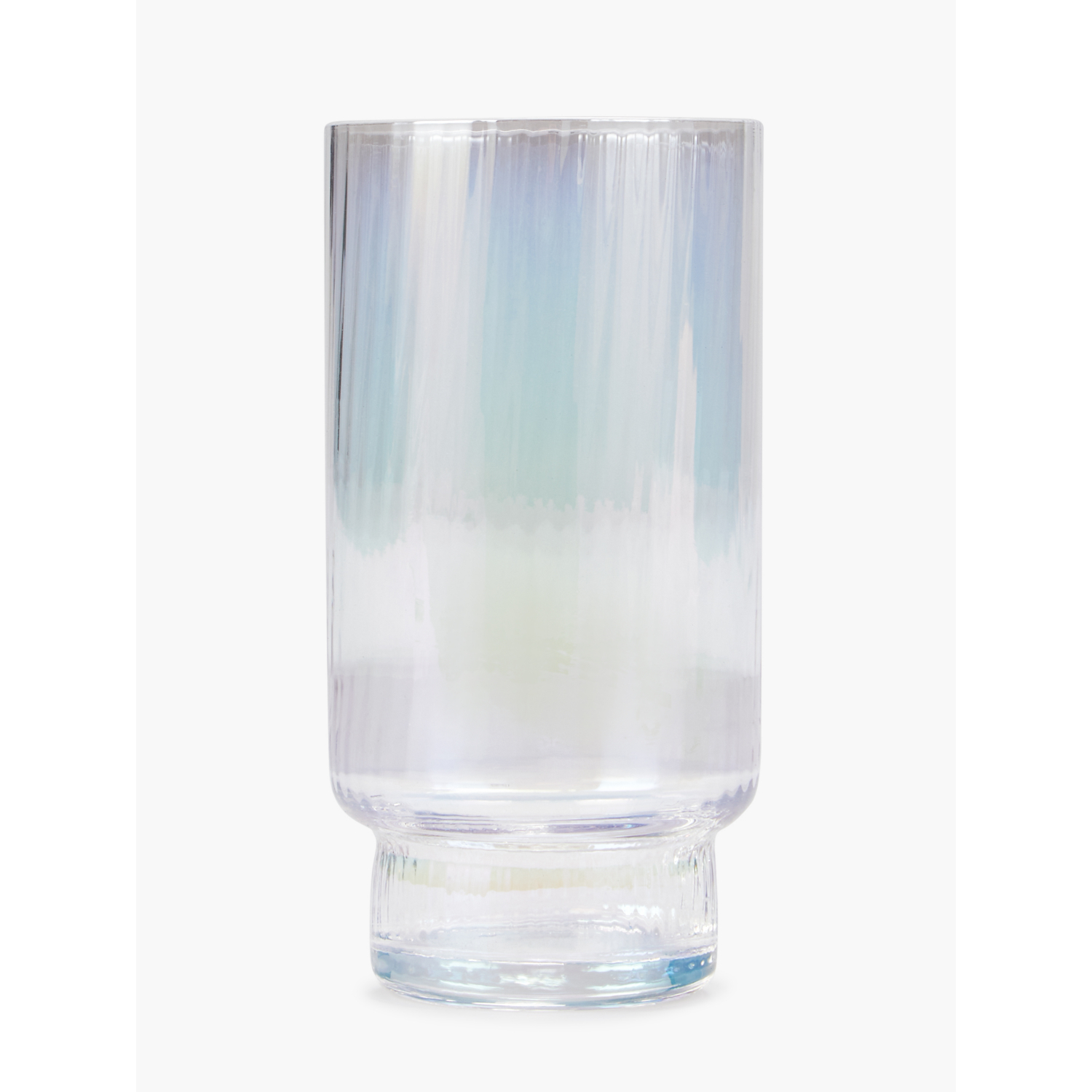 George Light Iridescent Ribbed Hiball Glass - Set Of 4