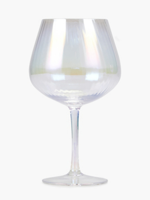 Iridescent Ribbed Bubble Gin Glass Set of 4 Home at ASDA