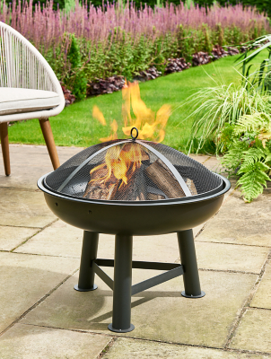 Black Expert Grill Fire Pit Charcoal BBQ | Outdoor u0026 Garden | George at ASDA