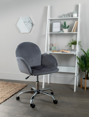 Grey Faux Velvet Office Chair Home George At ASDA   5057172514090