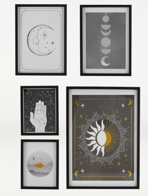 Celestial Gallery Wall Art Set of 5 Home at ASDA