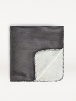 Charcoal Jumbo Sherpa Throw Home at ASDA