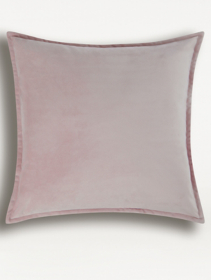 Pink Velvet Cushion Home at ASDA