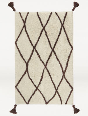Natural Tassel Detail Bath Mat Home at ASDA
