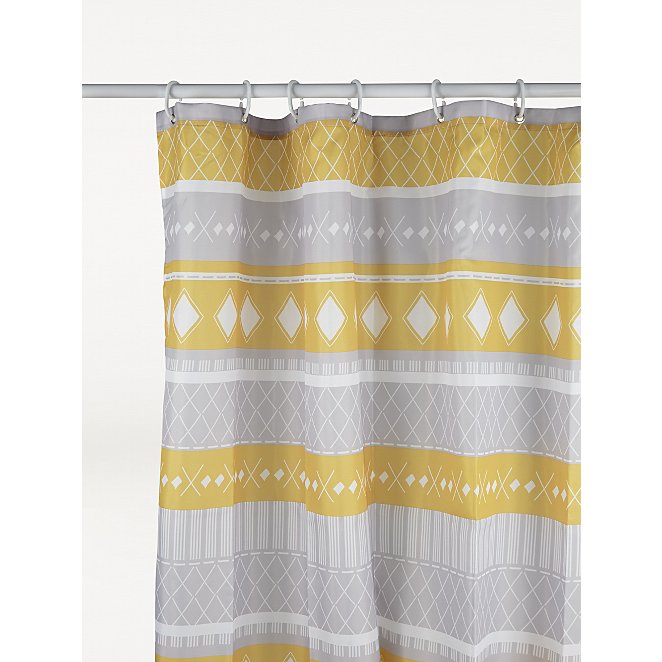 Grey Geometric Shower Curtain Home, Gray And Yellow Shower Curtains