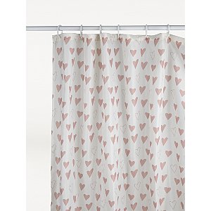 Cream Hearts Shower Curtain Home, Heart Shower Curtain Hooks