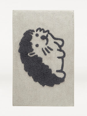 Grey Hedgehog Bath Mat Home at ASDA