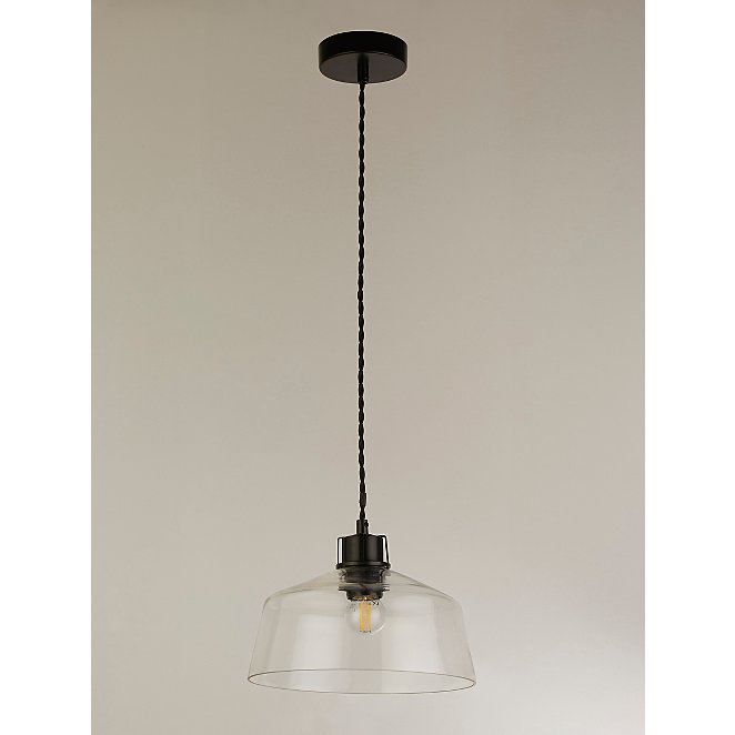 Black Glass Ceiling Pendant Fitting Home George At Asda - Ceiling Pendant Light Fittings