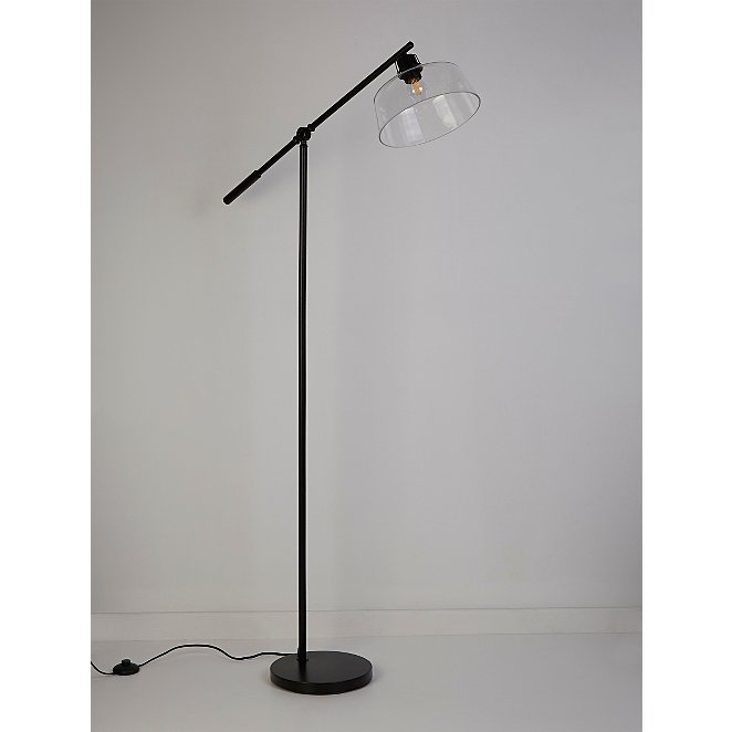 Black Glass Shade Floor Lamp Home, How To Put A Shade On Table Lamp
