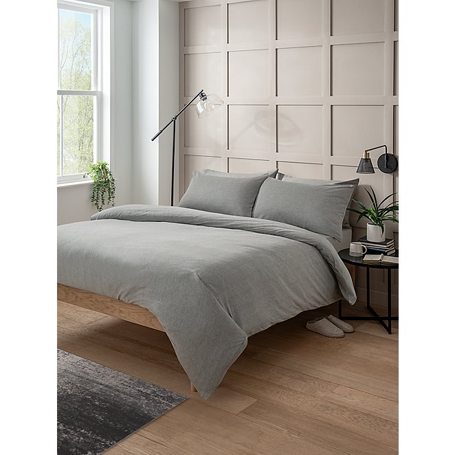 Grey Jersey Bedding Set With Fitted, Is A Duvet Cover The Same Thing As Comforter Set