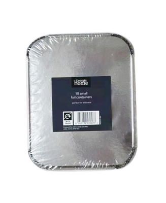 Silver Foil Small Containers & Lids Set of 18 Home at ASDA