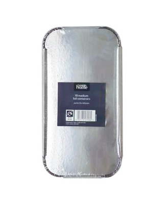 Silver Foil Medium Containers & Lids Set of 10 Home at ASDA