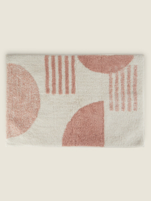 Pink Geometric Tufted Bath Mat Home at ASDA