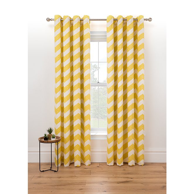 Chevron Eyelet Curtains Yellow Home, Grey Chevron Curtains