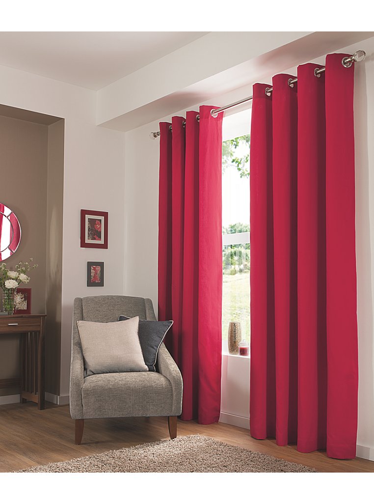 George Home Red Eyelet Curtains