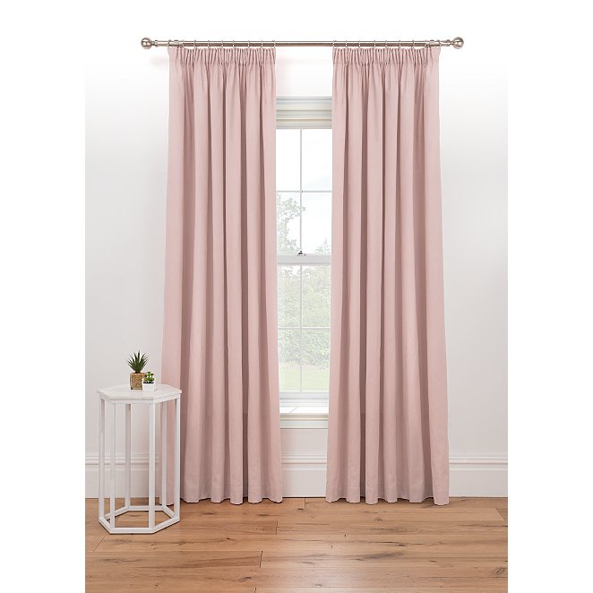 Pink Pencil Pleat Lined Curtains Home, Soft Pink Blackout Curtains